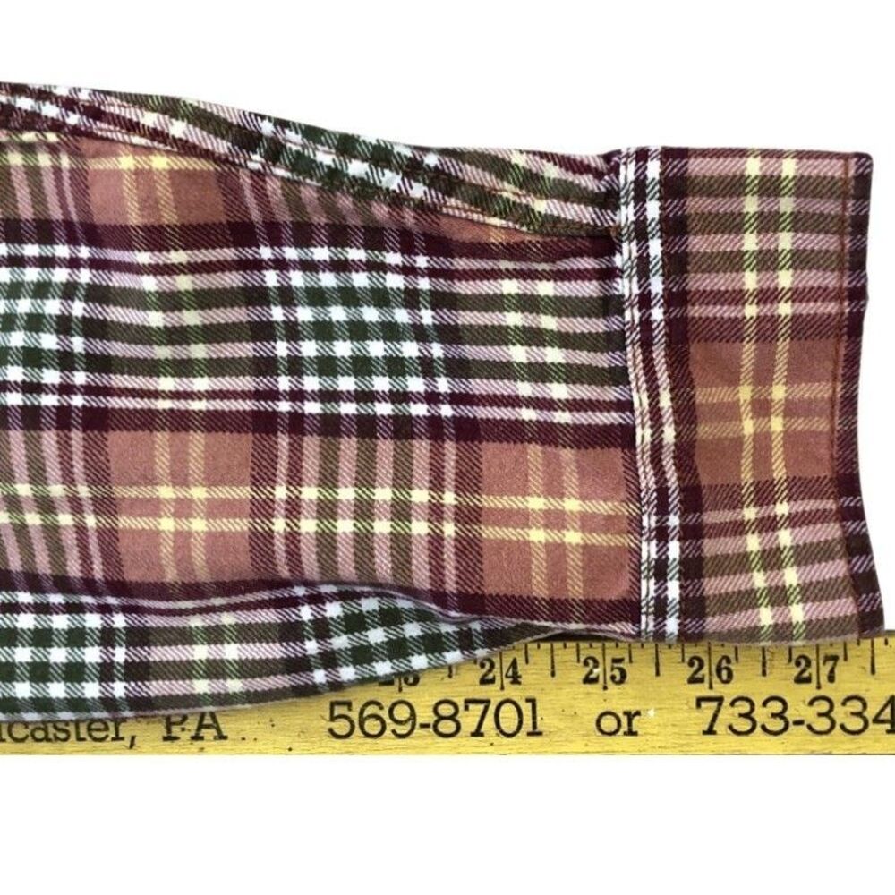 Eddie Bauer Woven Heavy Cotton Plaid Workwear Shirt Mens Sz XL Outdoors Gorpcore - Picture 11 of 14